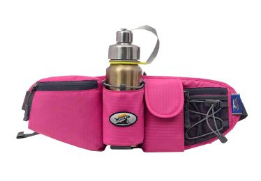 Running Cycling Exercise Waist Pack Flexible Storage Pouch [Fuchsia]