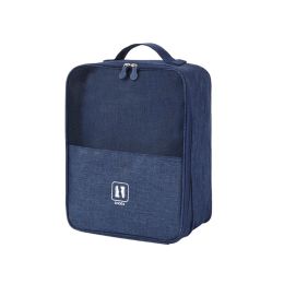 Travel Shoe Bag Holds 3 Pairs Of Shoes Waterproof Portable Storage Bag Dark blue