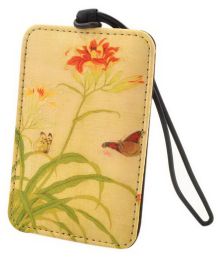 Tourist Souvenir Silk Luggage Bag Tag Chinese Style Suitcase Tag Two Butterflies