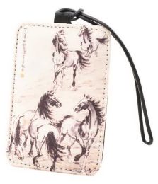 Tourist Souvenir Silk Luggage Bag Tag Chinese Style Travel Suitcase Tag, # Horse