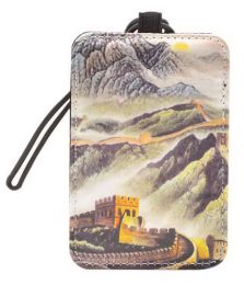 Tourist Souvenir Silk Luggage Bag Tag Chinese Style Suitcase Bag Tag, Grear Wall