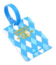 Travel Luggage Bag Tag Check-in Suitcase Card Set Label Tag Pendant, Square Blue