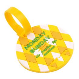 Travel Luggage Bag Tag Check-in Luggage Card Set Label Tag Pendant, Round Yellow