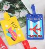 2 Pack Luggage Tags Travel Suitcase Label Tags Cute Shipping Luggage Tag, Yellow