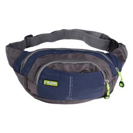 Sports Pockets With Zipper Durable Belt Bag Waist Pack, Adjustable (Navy)