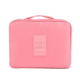 Toiletry Kit Clear Travel Bag/ Portable Waterproof Nylon Travel Luggage, Pink