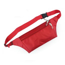 [RED] Outdoor Portability Three Zippers Water-proof Runner's Waist Pack