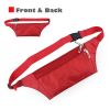 [RED] Outdoor Portability Three Zippers Water-proof Runner's Waist Pack
