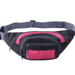 Outdoor Sports Multi-functional Waist Packs for Running Hiking Cycling Camping, Pink 35x15cm