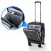 Front Pocket Luggage Business Trolley Suitcase withTSA Locks-Black