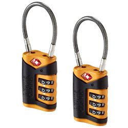 Lewis N. Clark TSA-Approved Combination Luggage Lock With Steel Cable - 2-Pack