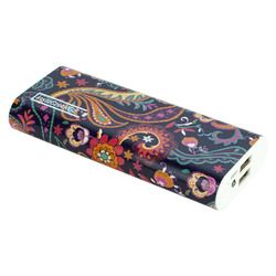 instaCHARGE 12000mAh Dual USB Power Bank Portable Battery Charger Paisley